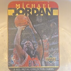 Michael Jordan All-Metal Collector 6 Cards w/Tin  - Red and Black